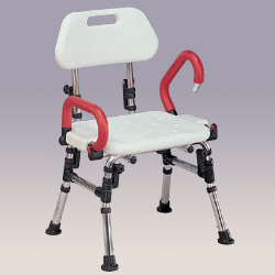 shower chair with swing away armrest