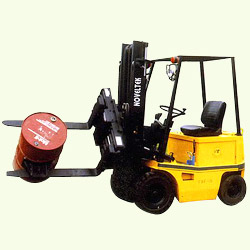 sit on electric forklift truck rotating fork clamp