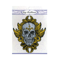 skull embroidered sticker 