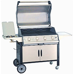stainless steel cabinet trolley grill with hood