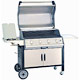 stainless steel cabinet trolley grill with hood 