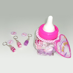 swirl lip gloss with key ring 