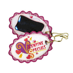 valentine embroidered luggage tag 