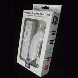 wii remote and nunchuck with packing