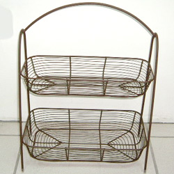 wire 2 tier oblong basket stand