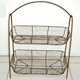 wire 2 tier oblong basket stand 