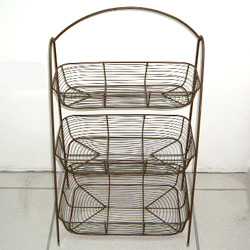 wire 3 tier oblong basket stand